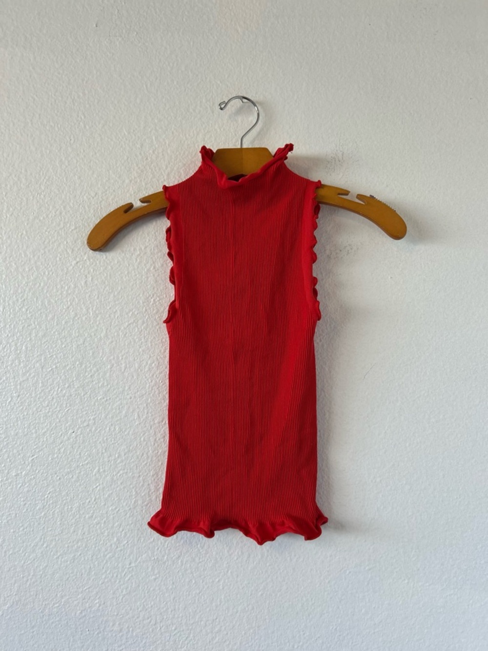 Free People Intimately Red Ruffle Tank Top Size XS/S - Picture 5 of 6